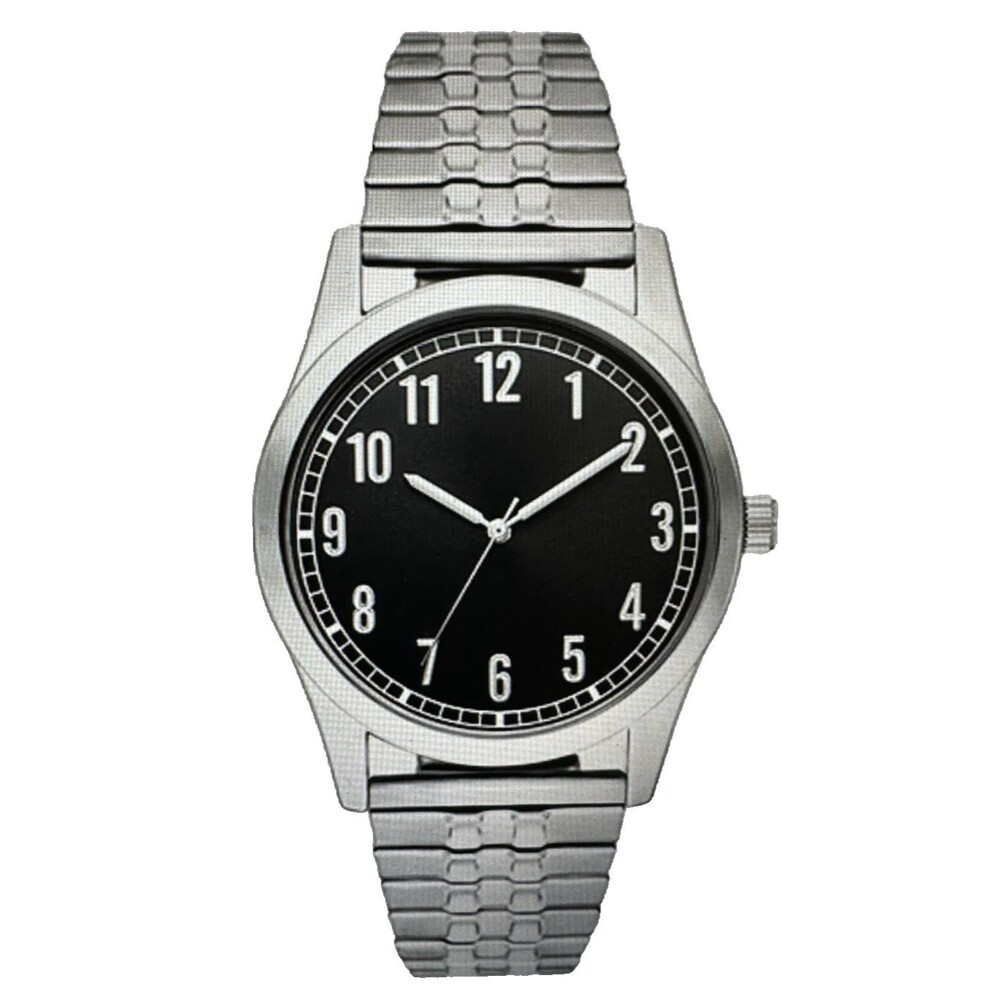 Men's Silver Tone Stainless Steel Expansion Watch